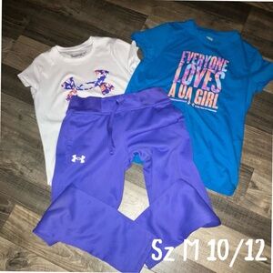 Girls UA Bundle-2 tops 1 pr sweatpants in EUC and clean condition